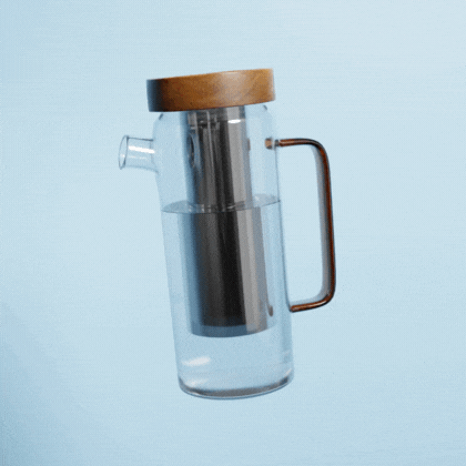 Carafe filtrante en verre 1.5L - rechargeable et écologique-0