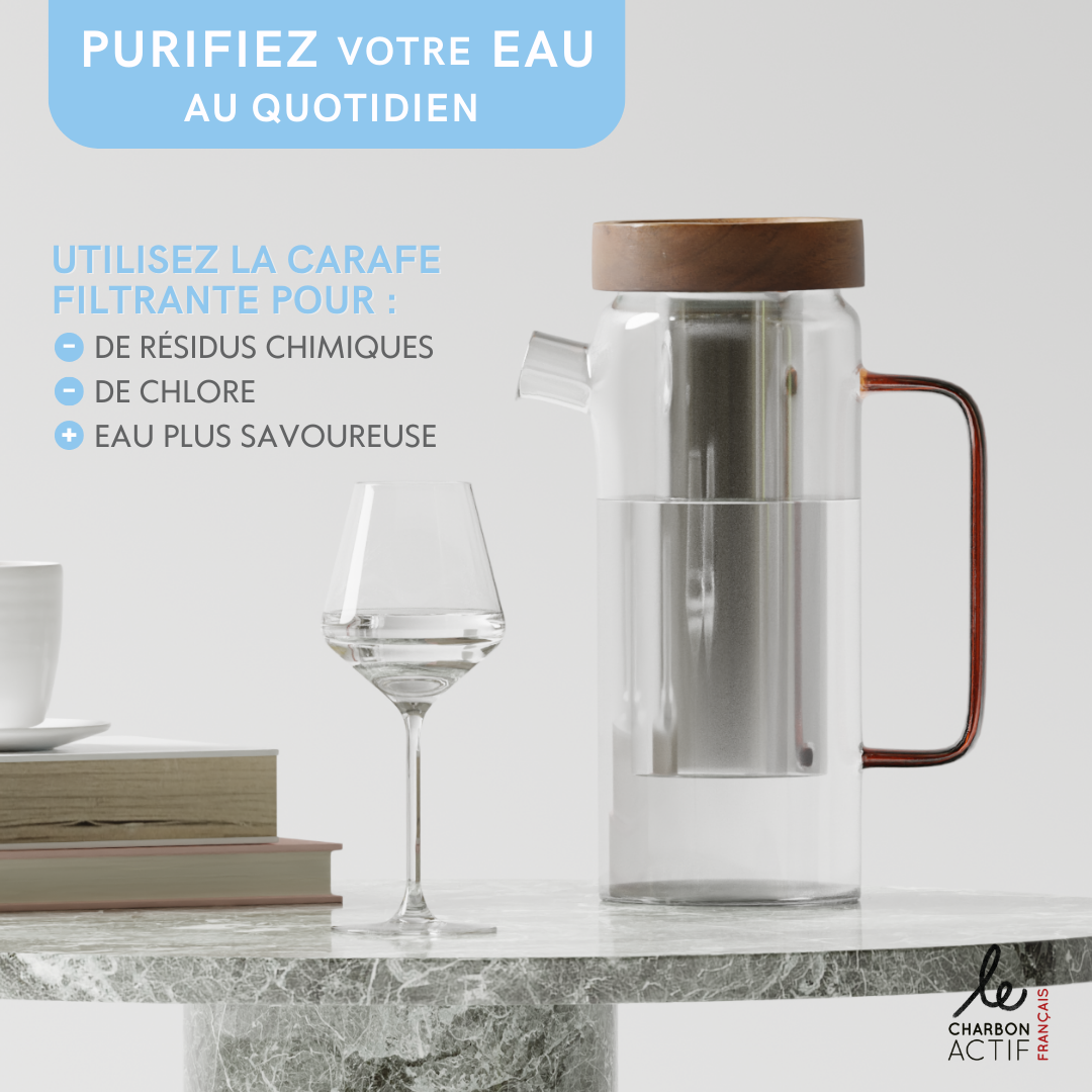 Carafe filtrante en verre 1.5L - rechargeable et écologique-1
