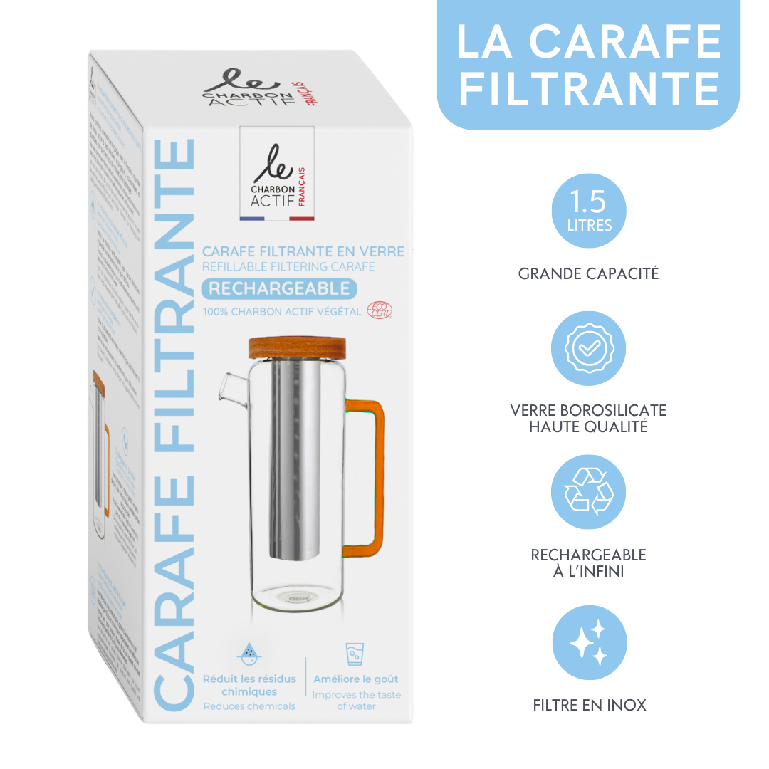 Carafe filtrante en verre 1.5L - rechargeable et écologique-3