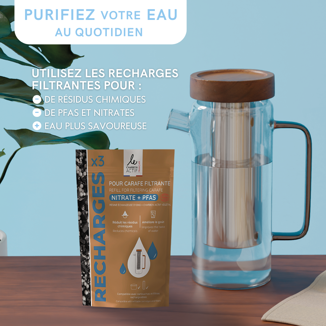 Carafe filtrante en verre 1.5L - rechargeable et écologique-8